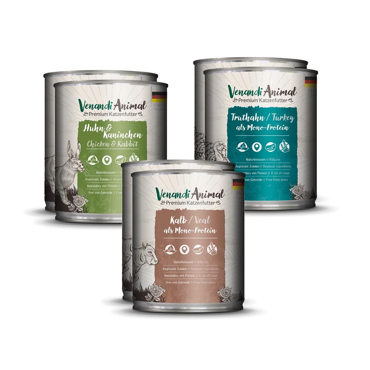 Venandi Animal Premium Cat Food, Horse as Monoprotein, Wet Food, Grain-Free and Natural, Pack of 6 (6 x 200 g) — view 45