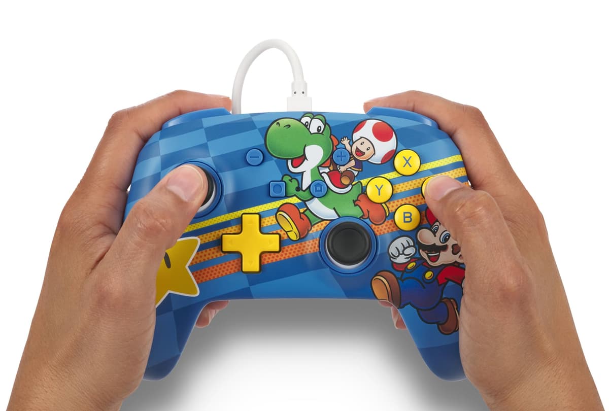 Mando con cable mejorado PowerA para Nintendo Switch - Mushroom Kingdom Friends, mando, mando para videojuegos, mando con cable, con licencia oficial — view 3