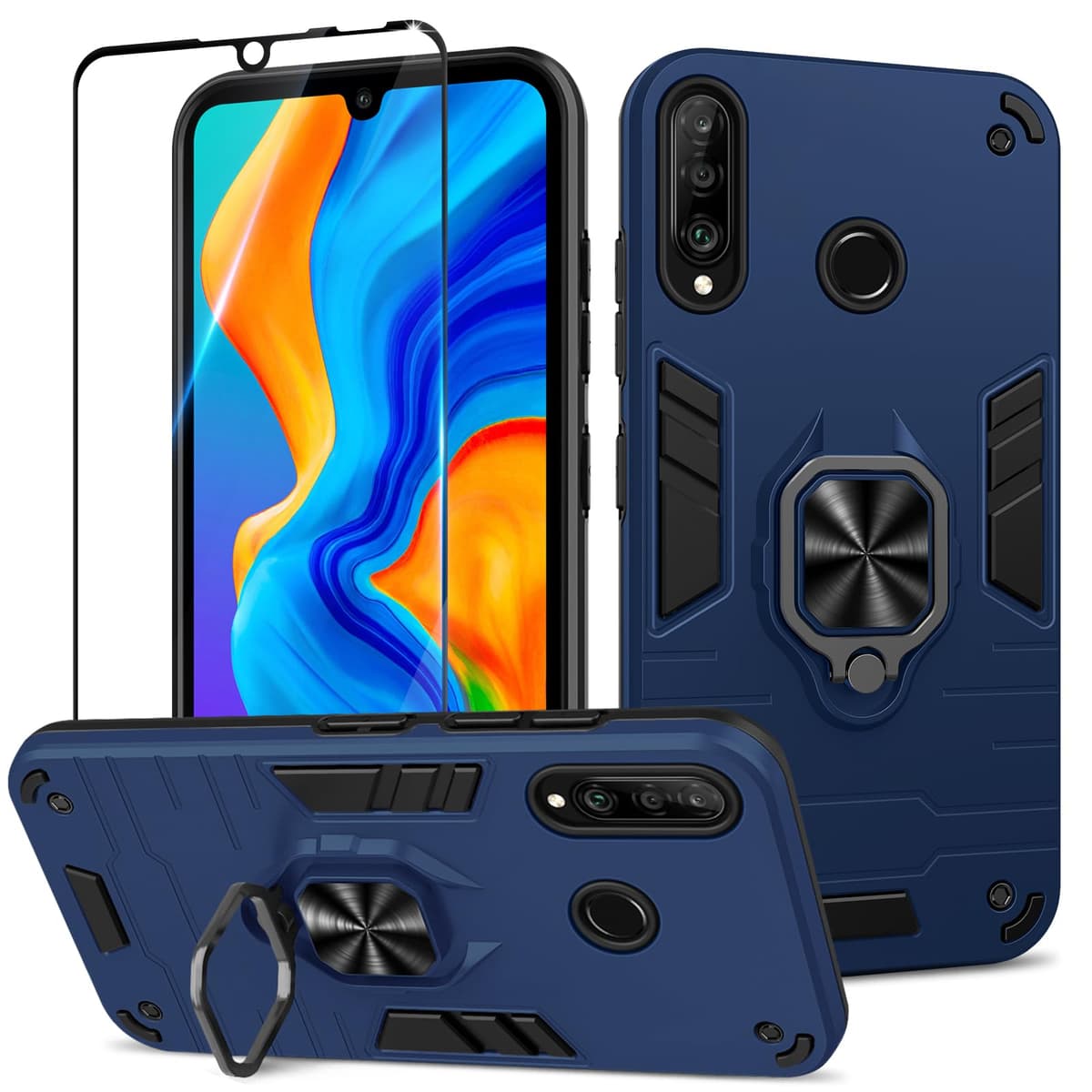 Funda para CMF Phone 2 Pro, Carcasa Antigolpes con Soporte anular metálico, Case Protectora de Grado Militar, Negro — view 1598