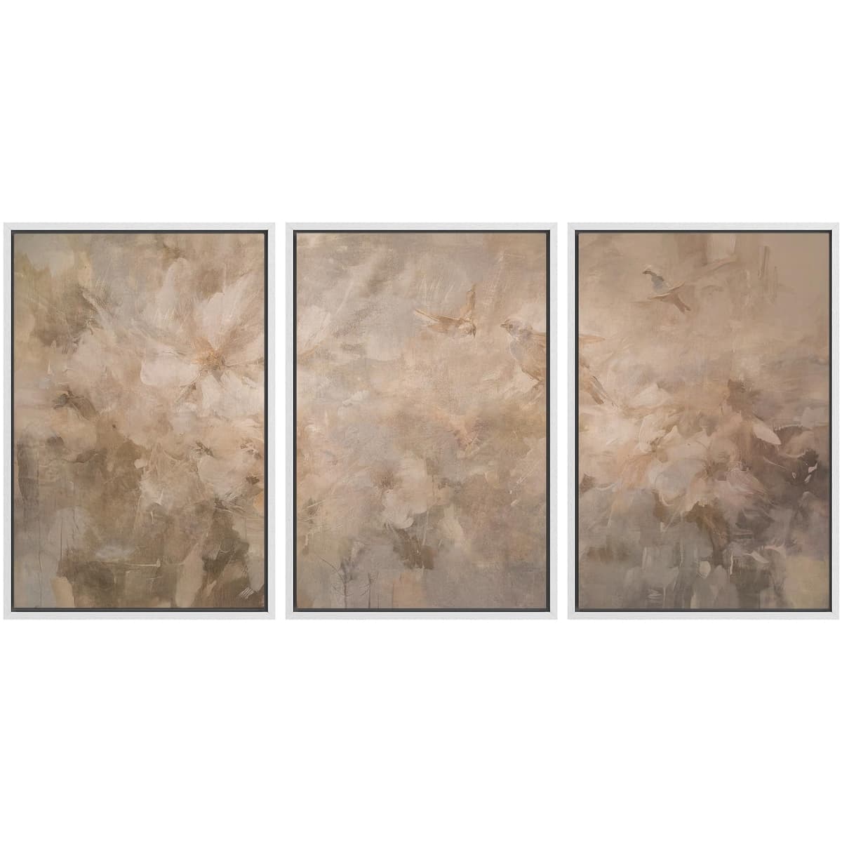 SIGNWIN Framed Canvas Print Wall Art Set Blue White Grunge Geometric Pattern Abstract Shapes Cozy Neutral Decorative Contemporary Minimal for Living Room, Bedroom, Office - 24"x36"x3 Natural — view 82
