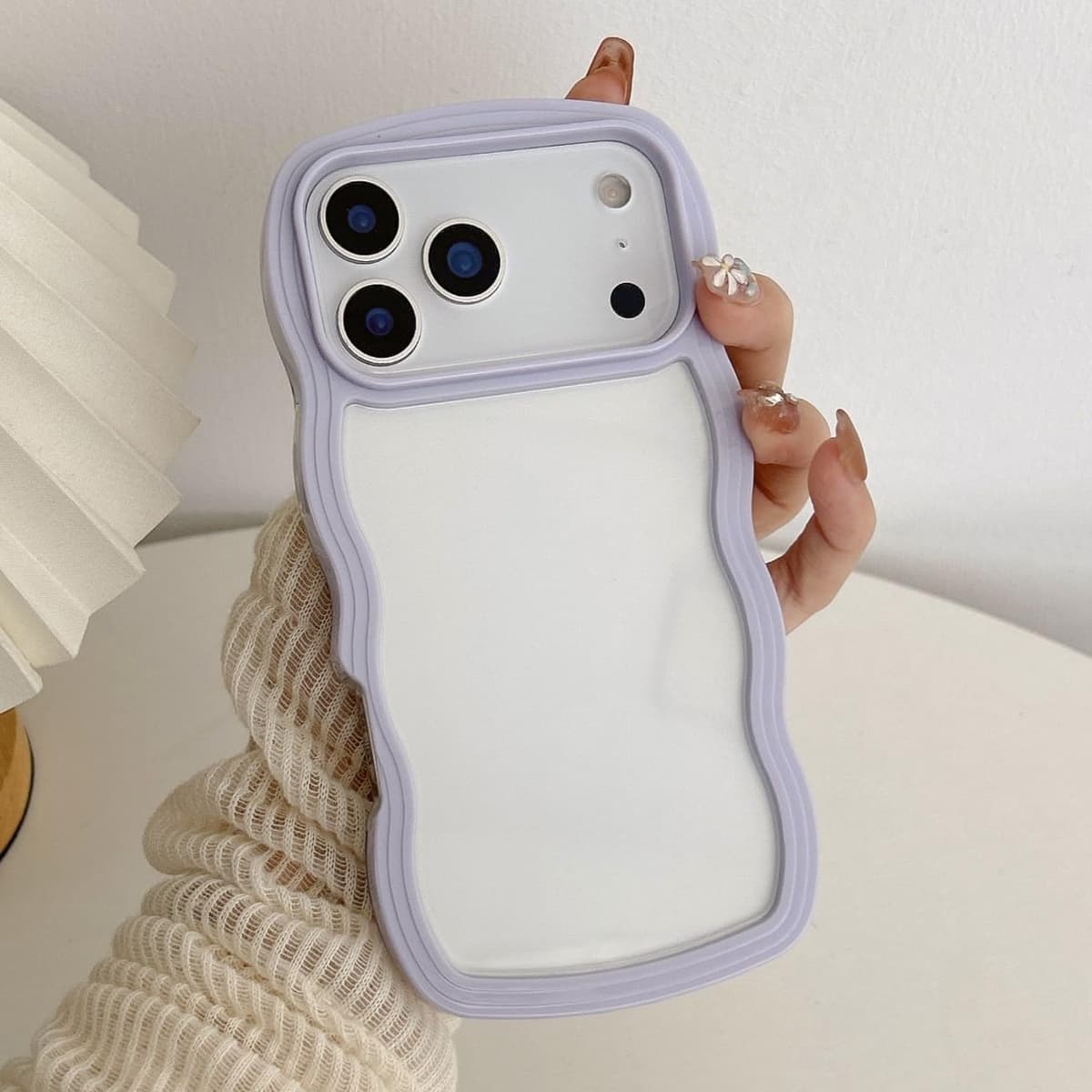 QLTYPRI Compatible with iPhone 11 Case, Cute Curly Wave Frame Clear Case for Girls Women, Transparent Soft Silicone TPU Bumper Shockproof Protective Phone Cover for iPhone 11 - Purple — view 83