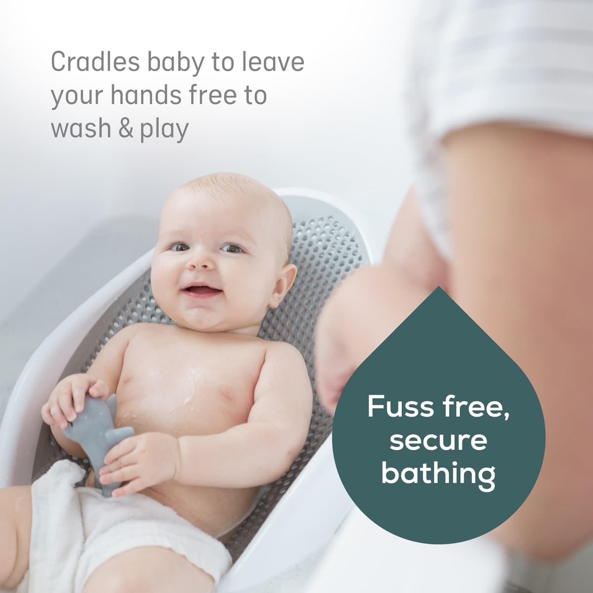 Angelcare Soft Touch Baby Bath Support -Grey- Water Level Indicator, Non-Slip, Comfortable & Safe for Newborns & Infants up to 6 Months — view 3