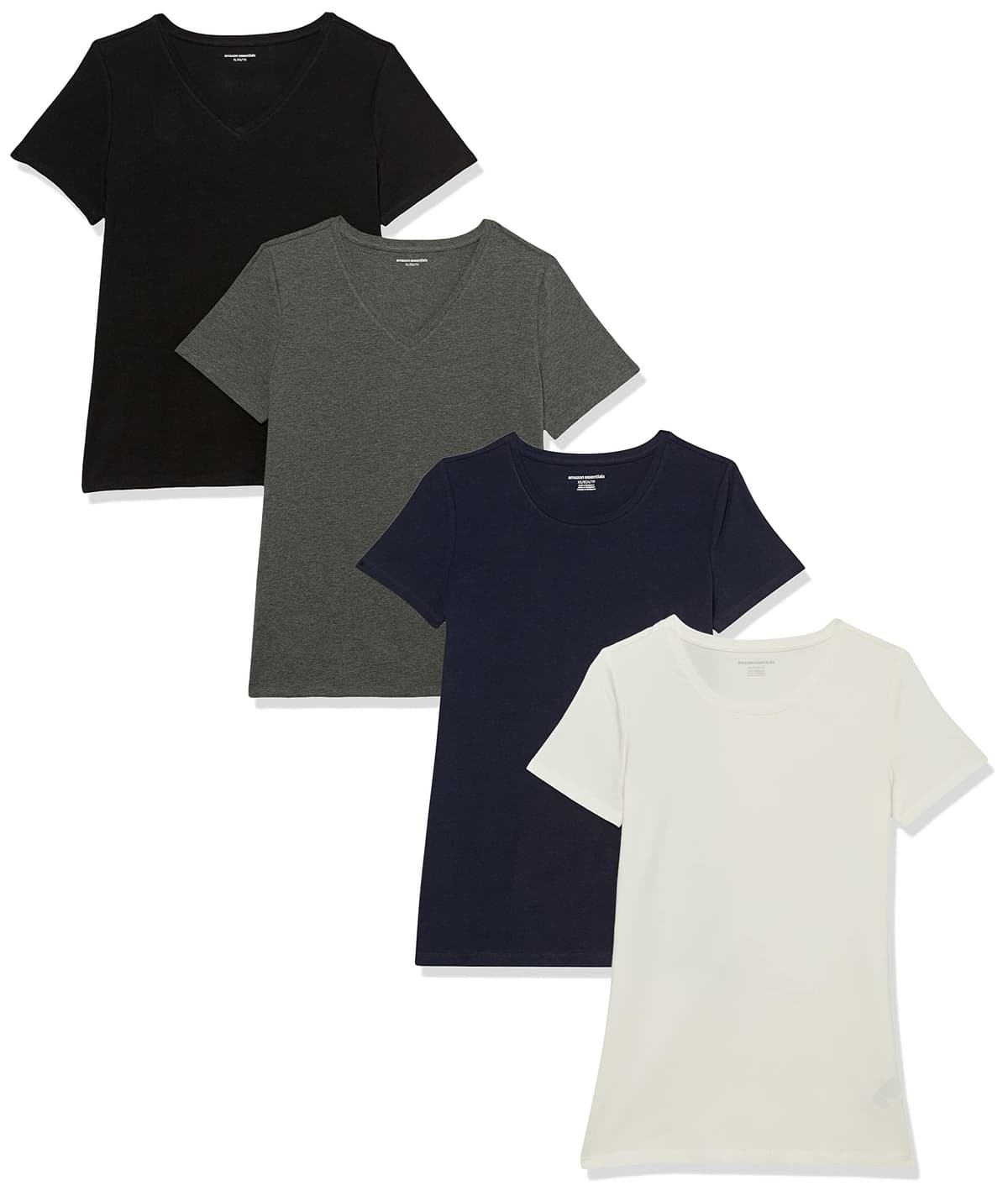 Amazon Essentials Women's Regular-Fit Short-Sleeve T-Shirt (Crewneck and V-Neck Options), Multipacks — view 253