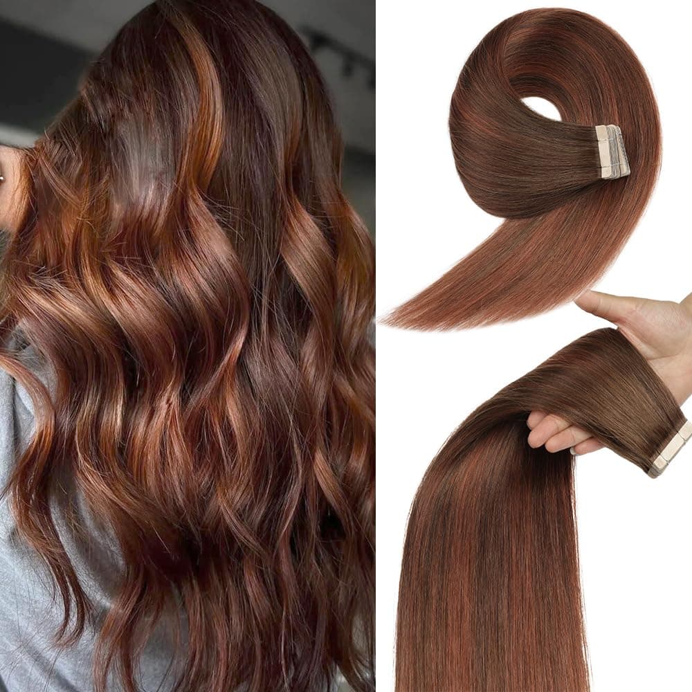 YDDM Extensiones Adhesivas Pelo Natural 20pcs 35cm 40g Negro - Extensiones De Cabello Humano (14 Pulgadas, 1B#) — view 14