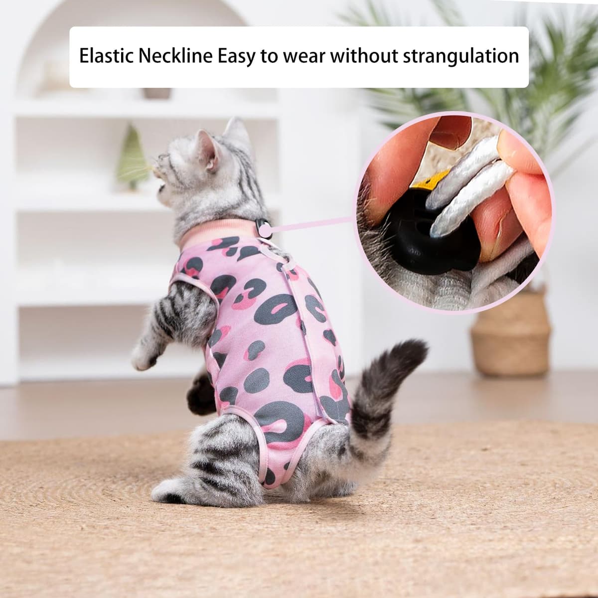Cat Professional Recovery Suit，Body Suits for Abdominal Wounds or Skin Diseases，E-Collar Alternative for Cats, Onesie Cat Clothes After Surgery Collar & Cone Alternative — view 4