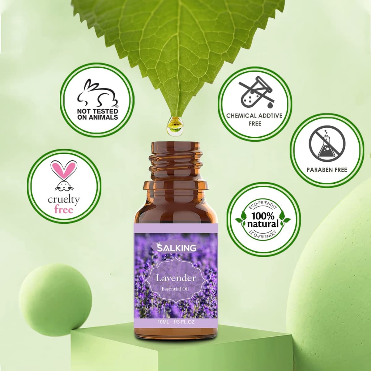 SALKING Flores Aceites Esenciales para Humidificador Difusor 6 x 10 ml,100% Puro Aceites Esenciales Naturales Aceite Perfumado - Lavanda,Rosa, Jazmín, Gardenia, Manzanilla, Flor de cerezo — view 5