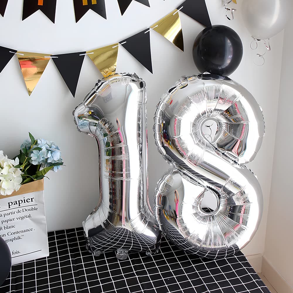 Foil Globo Número 5 Azul 40" (101cm), Inflable Helio o aire, Gigante Numeros 0-9, 10-19, 20-29, 30-100, Grande Globos Decoración para La Boda Aniversario y Cumpleaños Fiestas — view 485