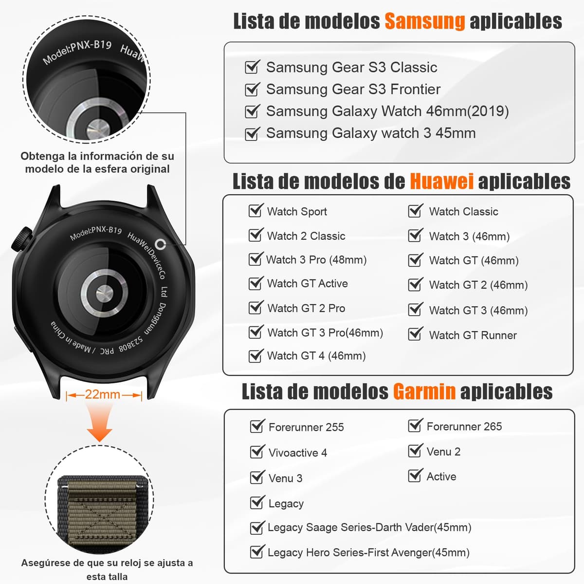 NotoCity Correa para Huawei Watch GT2/3/4/5/Pro 46mm/GT Runner, 22mm Nylon Banda para Samsung Galaxy Watch 3 45mm/Galaxy Watch 46mm/Gear S3 Classic — view 2