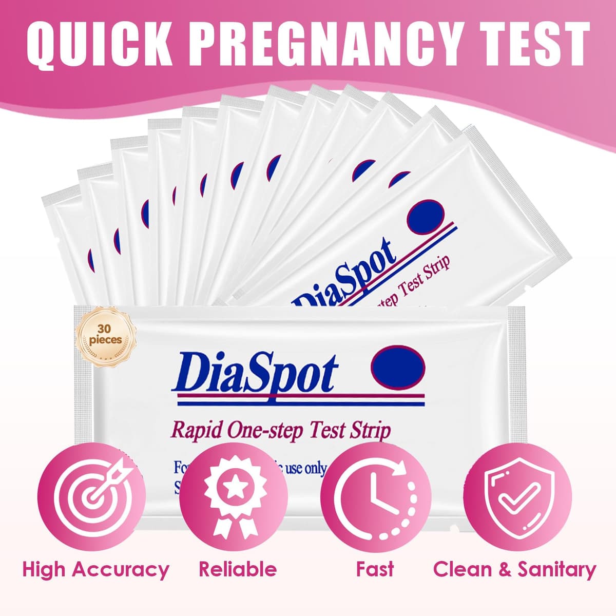 30 Pieces Pregnancy Test Strips Individually Pregnancy Test Strips Ultra Early Pregnancy Test Reliable and Fast Early Detection Home Use — view 6