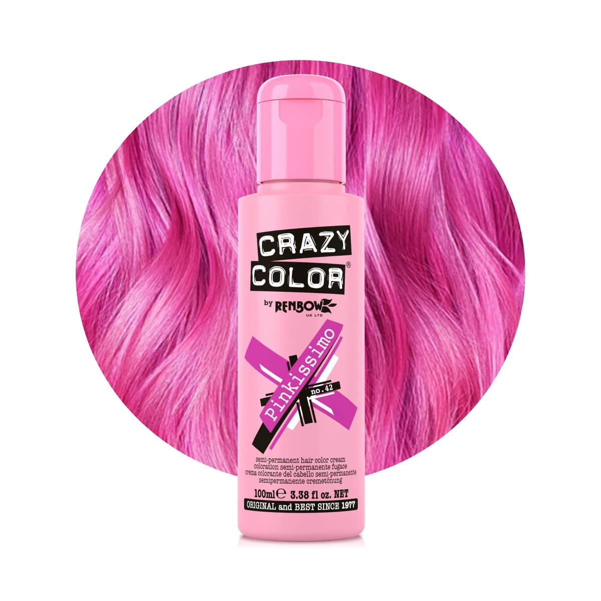 Crazy Color Vibrant Candy Floss Semi-Permanent Hair Dye. Highly Pigmented Pastel Pink Conditioning & Oil Nourishing Vegan Formula | No Bleach or Ammonia | 100ml — view 20