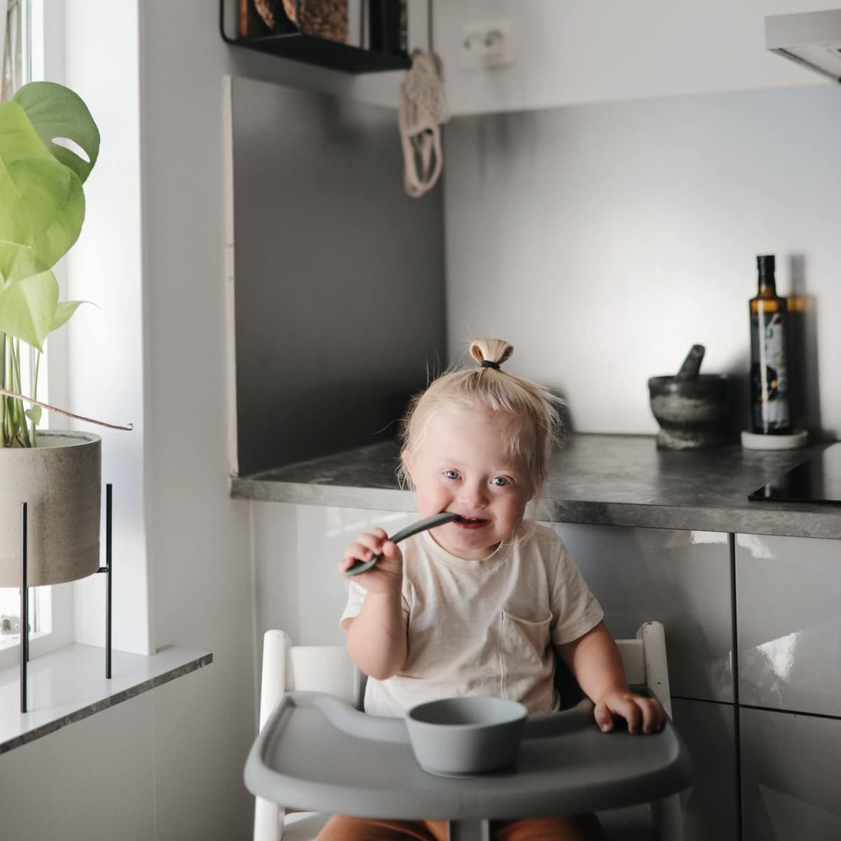 Mushie Silicone Suction Bowl, Non-Slip Suction Bowl for Babies & Toddlers, Material: Food Grade Silicone, Dishwasher & Microwave Safe (Powder Blue) — view 5