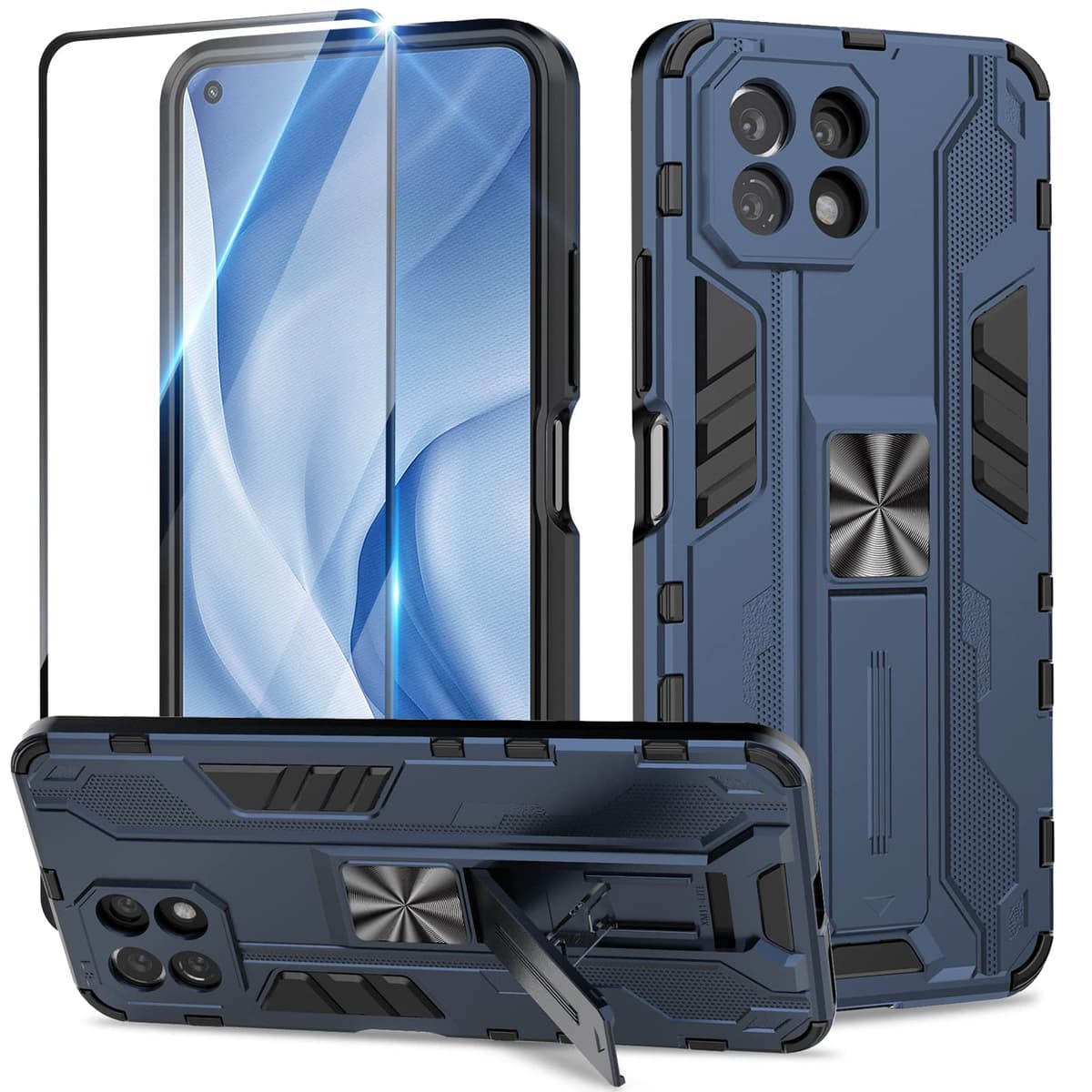 Funda para CMF Phone 2 Pro, Carcasa Antigolpes con Soporte anular metálico, Case Protectora de Grado Militar, Negro — view 247