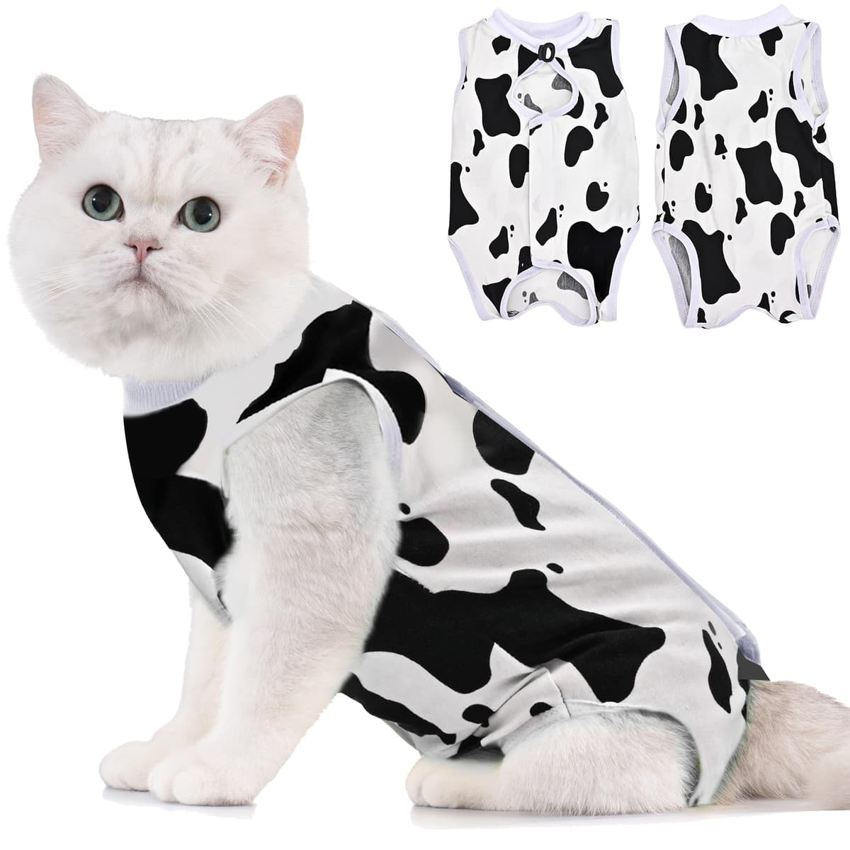 Avont Traje de Recuperación para Gatas Esterilizadas, Ropa Postoperatoria Protectora Antilamido, Chaleco para Cirugía y Heridas Abdominales (Gris Oscuro,L) — view 11