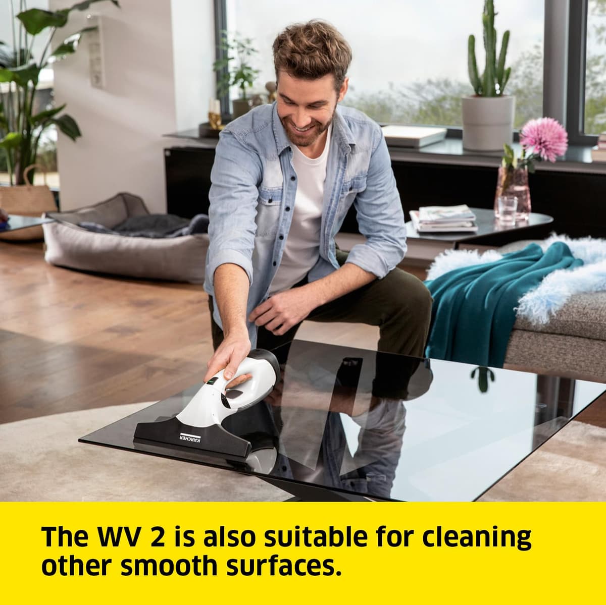 Kärcher Window Vac WV 2 Plus, Battery Running Time: 35 min, LED Display for Battery Status, Suction Nozzle: 280 mm, Spray Bottle with Microfibre Cloth, 20 ml Window Cleaner Concentrate — view 3