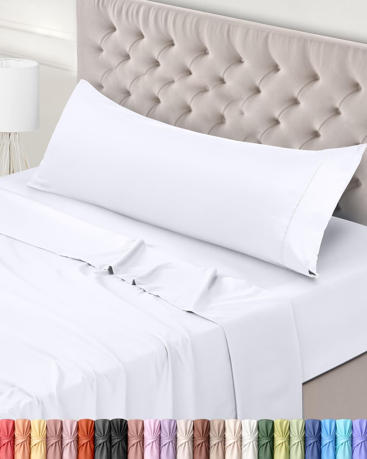 Utopia Bedding Juego de Sabanas 4 Piezas 150x200 - Poliéster Microfibra Cepillada - Oeko-Tex Certificado - Sábana Bajera, Sábana Plana y 2 Fundas de Almohada 50x75 (Cama 150, Blanco) — view 24
