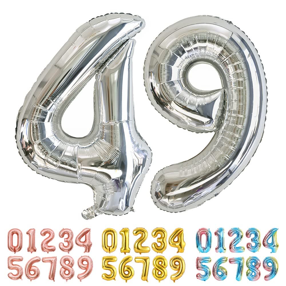 Foil Globo Número 5 Azul 40" (101cm), Inflable Helio o aire, Gigante Numeros 0-9, 10-19, 20-29, 30-100, Grande Globos Decoración para La Boda Aniversario y Cumpleaños Fiestas — view 184