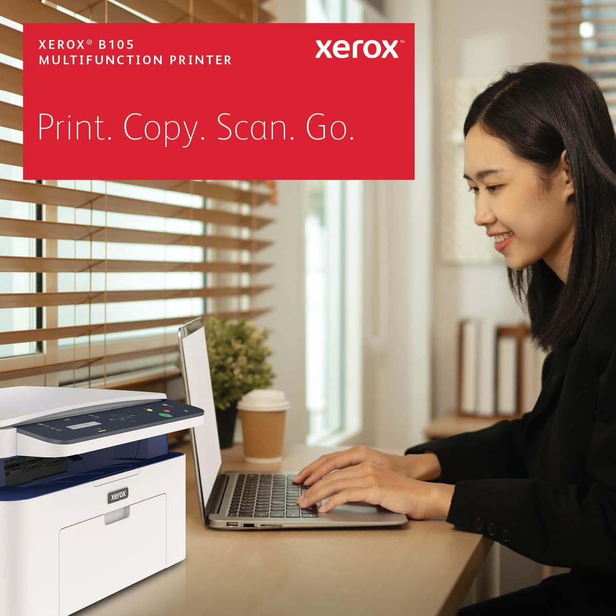 Xerox B105 Multifunction Wireless Printer - Compact Mono Laser All-in-One, Fast 20ppm, Print/Scan/Copy, A4, Desktop Home Office, Small Team, Mobile Ready, Wi-Fi, AirPrint — view 5