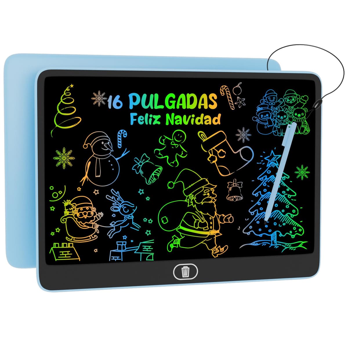 16 Pulgadas Tableta de Escritura LCD, Electight Infantil Tableta de Graffiti de Colores para Niños 3~12 Años, con Borrable y Bloqueo Función, Reutilizable, Juguete Educativo Halloween Navidad, Azul