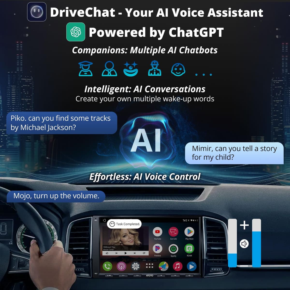 ATOTO A6PF Android Radio 2 DIN, CarPlay inalámbrico, Android Auto inalámbrico, Pantalla táctil de 7 Pulgadas Dab+ Autoradio, 2 Bluetooth, Conexión a Internet WiFi/BT/USB, HD LRV, 2G+32G, A6G2A7PF — view 2