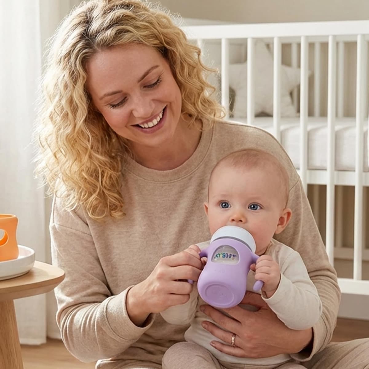 Silicone Baby Bottle Handles 6PCS with Non-Slip Grip – Shock-Absorbing Protector Sleeves for 120ml Baby Bottles (6 Colors) — view 2