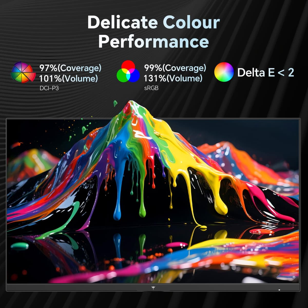 KTC Gaming Monitor 27 Inch | 2K@200Hz (OC 210Hz) | Built-in Speakers | Fast IPS Panel | 1ms Response Time (MPRT) | 450 cd/㎡ Brightness, HDR400 | Adaptive Sync | 131% sRGB, 97% DCI-P3, ΔE＜2 | White — view 4