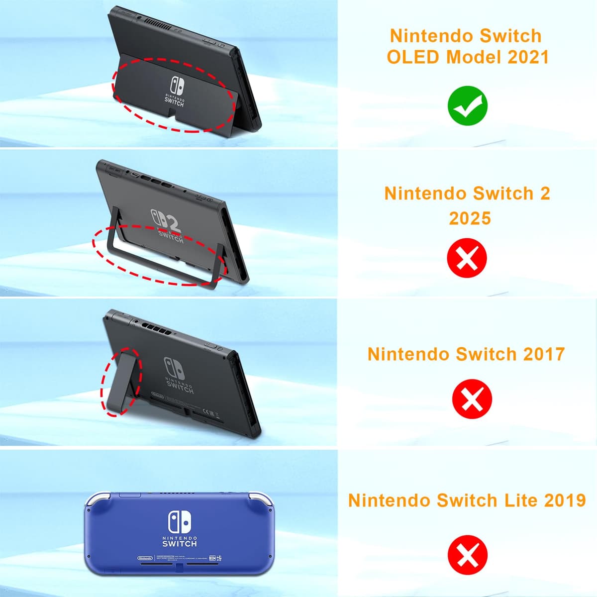 FINTIE Funda Portátil Compatible con Nintendo Switch/Switch OLED (2021) - [Antichoque] Estuche Dura para Viaje con 10 Ranuras y Bolsillo Interno para Joy-con, — view 2
