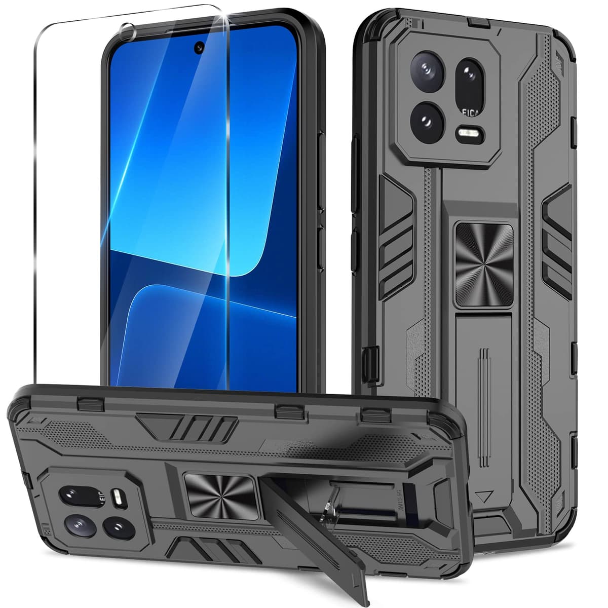 Funda para CMF Phone 2 Pro, Carcasa Antigolpes con Soporte anular metálico, Case Protectora de Grado Militar, Negro — view 1489