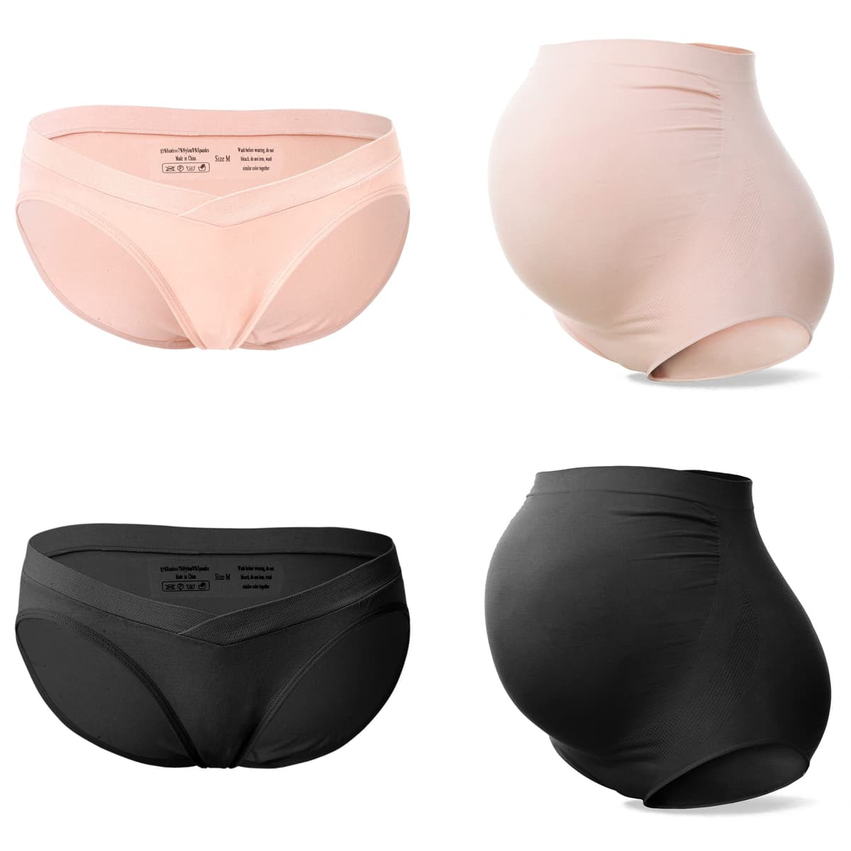 SUNNYBUY Women's Maternity High Waist Underwear Pregnancy Seamless Soft Hipster Panties Over Bump — view 15