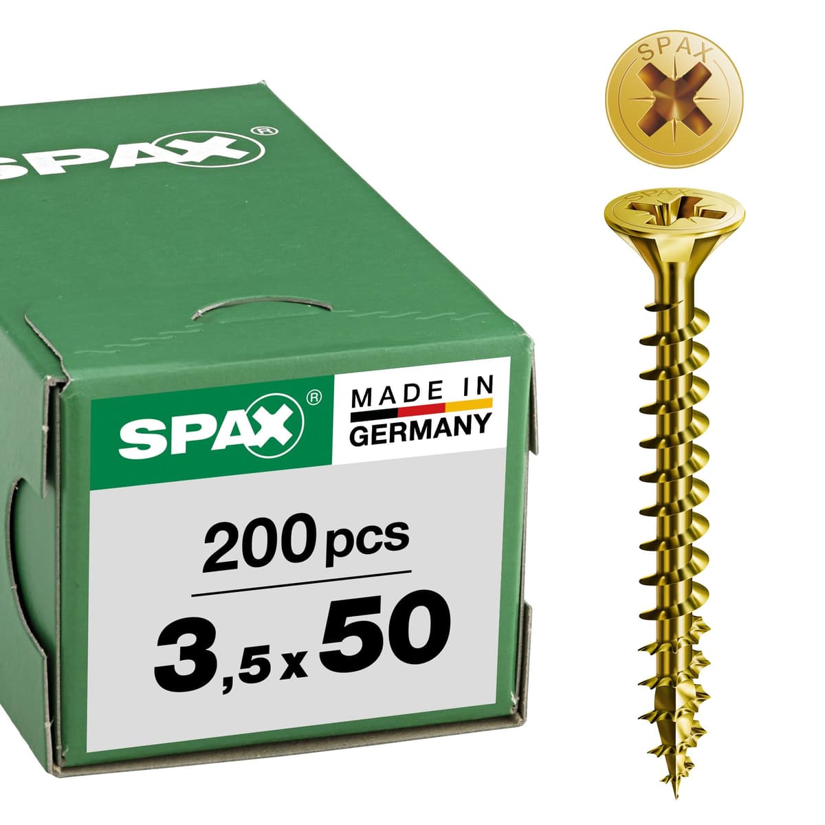 Spax 1081020400253 - Tornillo universal, 4,0 x 25 mm, 200 piezas, cabeza avellanada, cruz receso z 4cut, rosca completa, — view 55
