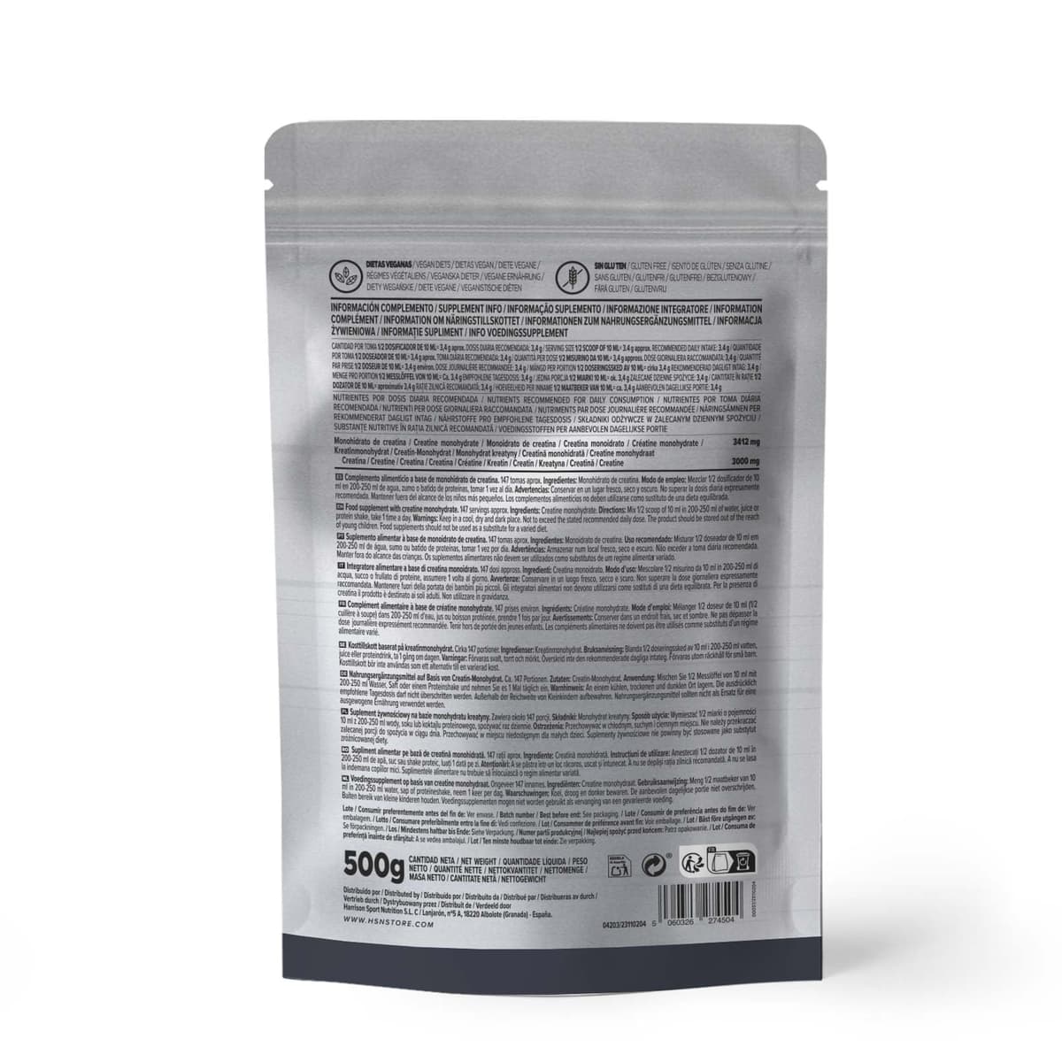 HSN Micronized Creatine Monohydrate 1 kg | 100% Pure, Unflavored | Vegan, Gluten Free and No Additives | High Solubility and Maximum Purity | Does Not Include Doser — view 9