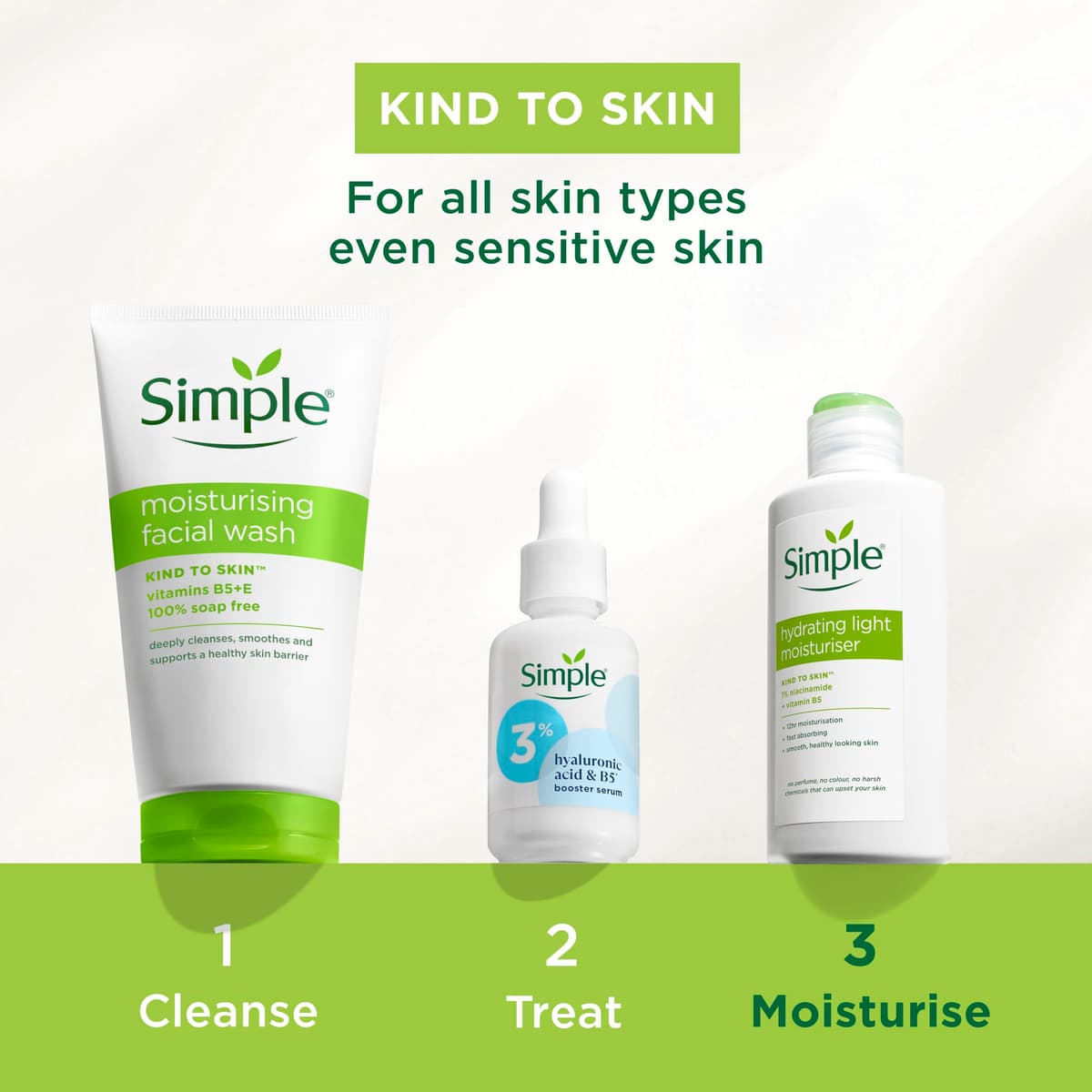 Simple Kind to Skin Hydrating Light Moisturiser Skin Care Product with Pro-Vitamins B5 and E for 12-Hour Moisturisation 125 ml — view 5