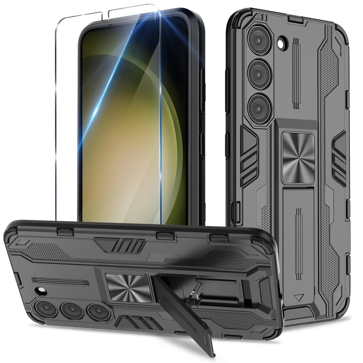 Funda para CMF Phone 2 Pro, Carcasa Antigolpes con Soporte anular metálico, Case Protectora de Grado Militar, Negro — view 849