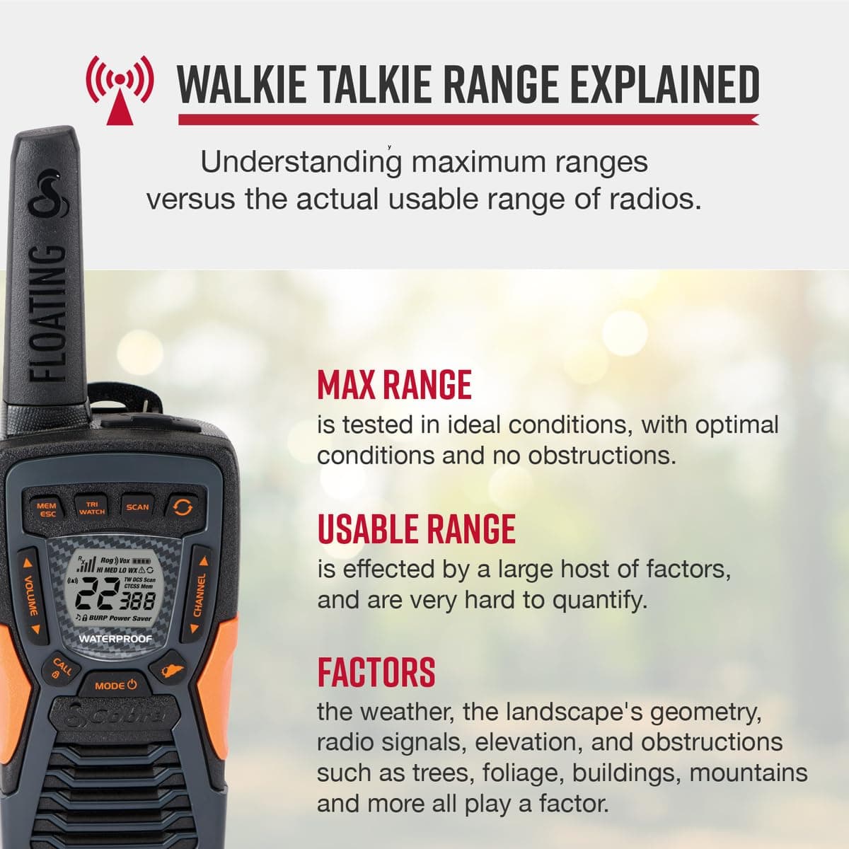 Cobra ACXT1035R FLT Walkie Talkie — view 2