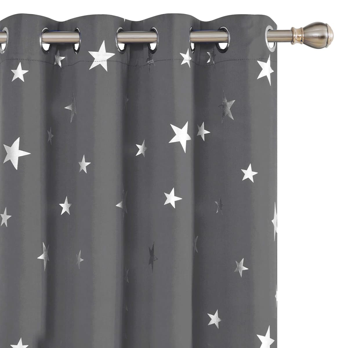 Deconovo Navy Blue Curtains for Living Room Super Soft Thermal Insulated Star Foil Printed Eyelet Blackout Curtains 46 x 54 Inch 2 Panels — view 24