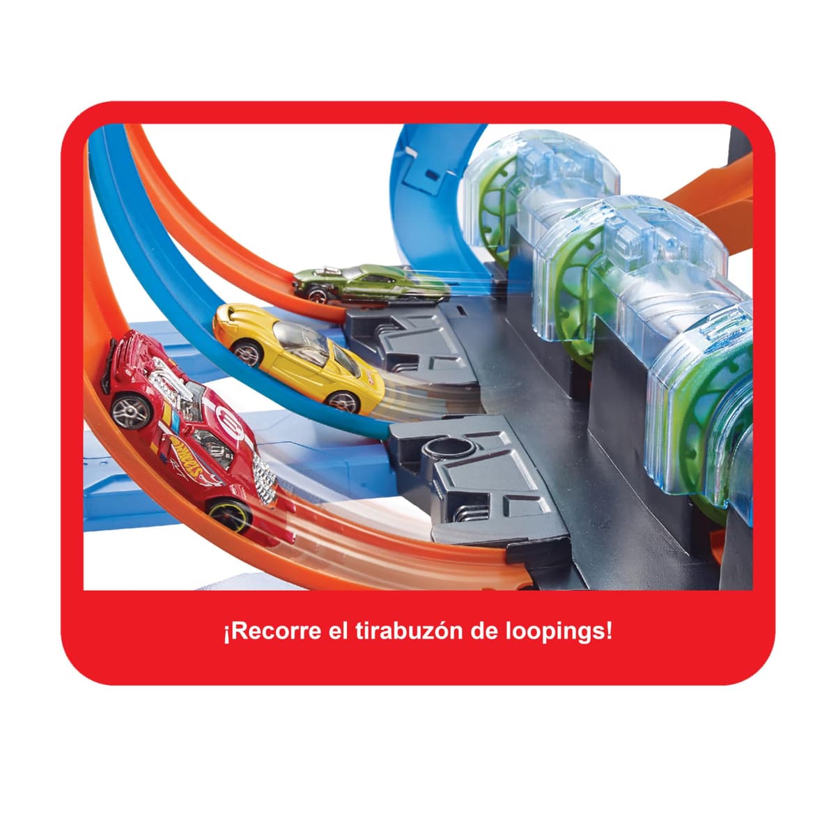 Hot Wheels Triple Looping, 3 zonas de choque y 3 propulsores, pista de coches de juguete forma de tirabuzón, FTB65 — view 3