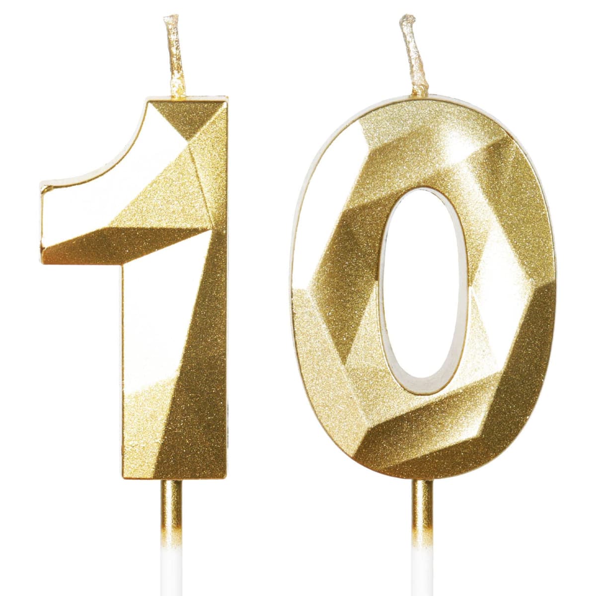 Yiran 50th Birthday Candles, Gold Number 50 Happy Birthday Candles, Cake Topper Decorations for Birthday Party, Wedding Anniversary Celebration Supply — view 141