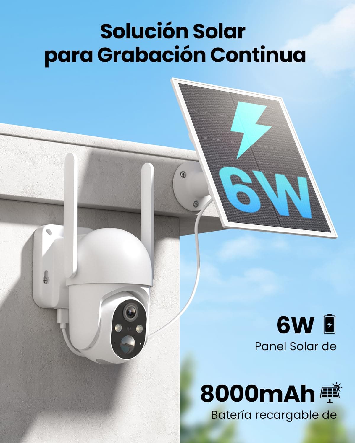 4G LTE Solar Outdoor Surveillance Camera with SIM Card, 2K HD Surveillance Camera Without WiFi PTZ, Colorful Night Vision and Human PIR Detection, Two-Way Audio — view 3