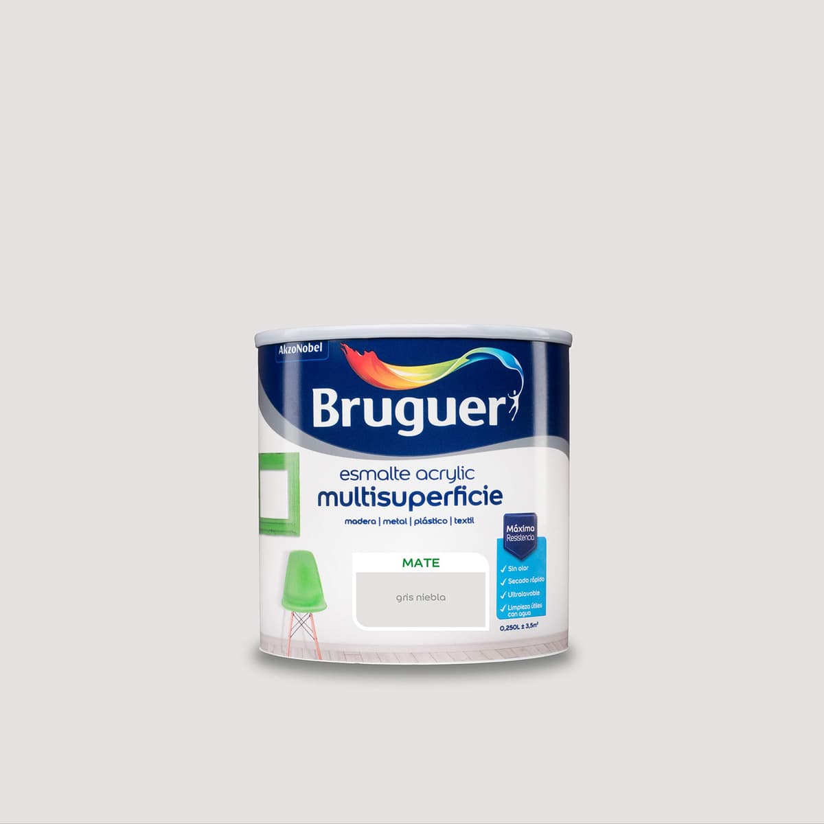 Bruguer Acrylic Multisuperficie Esmalte al agua Satinado - Pintura 750 mL, Blanco Permanente — view 49