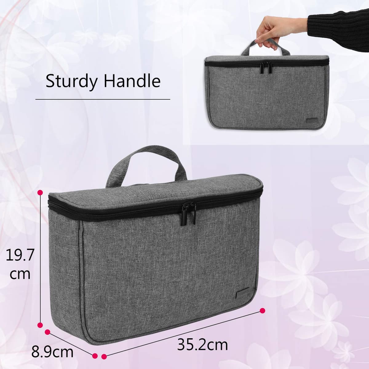 Teamoy Bolsa Viaje de Rizador de Pelo, Organizadora de Viaje para Accesorios Styler, Bolsa Cepillo Rizador de Pelo, Bolsa para Rizador Secador, Gris — view 5