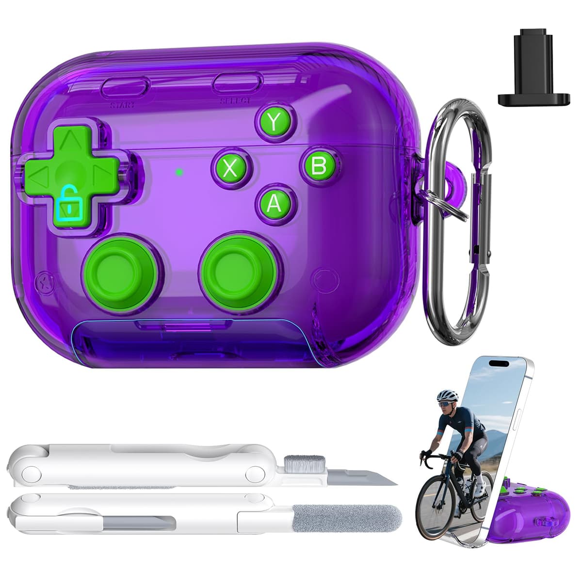 RFUNGUANGO Compatible con Airpods 4 Estuche (2024) con Kit de Limpieza, Clip de Bloqueo Seguro y Estuche de Protección a Prueba de Golpes para Airpods 4ta Generación Lanzamiento 2024,Cielo Estrellado — view 62