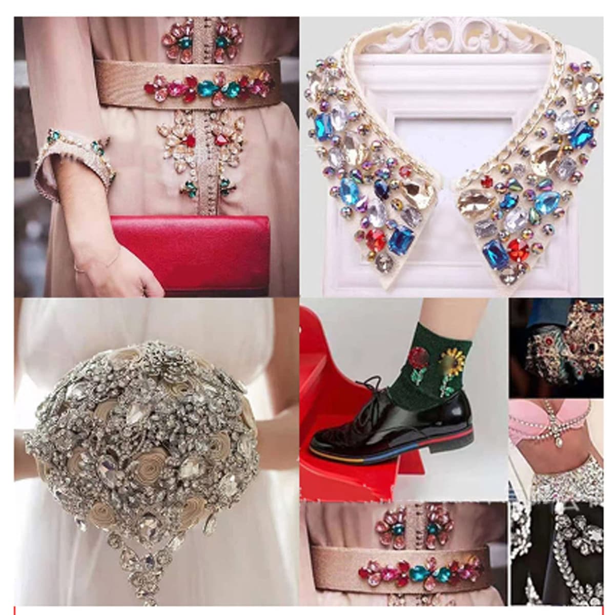 COSER EN PIEDRAS DE VIDRIO MULTICOLOR COSER CRISTAL DIY MANUALIDADES JOYERÍA ROPA ZAPATOS PARA LA MAYORÍA DE LAS ESCENAS — view 5