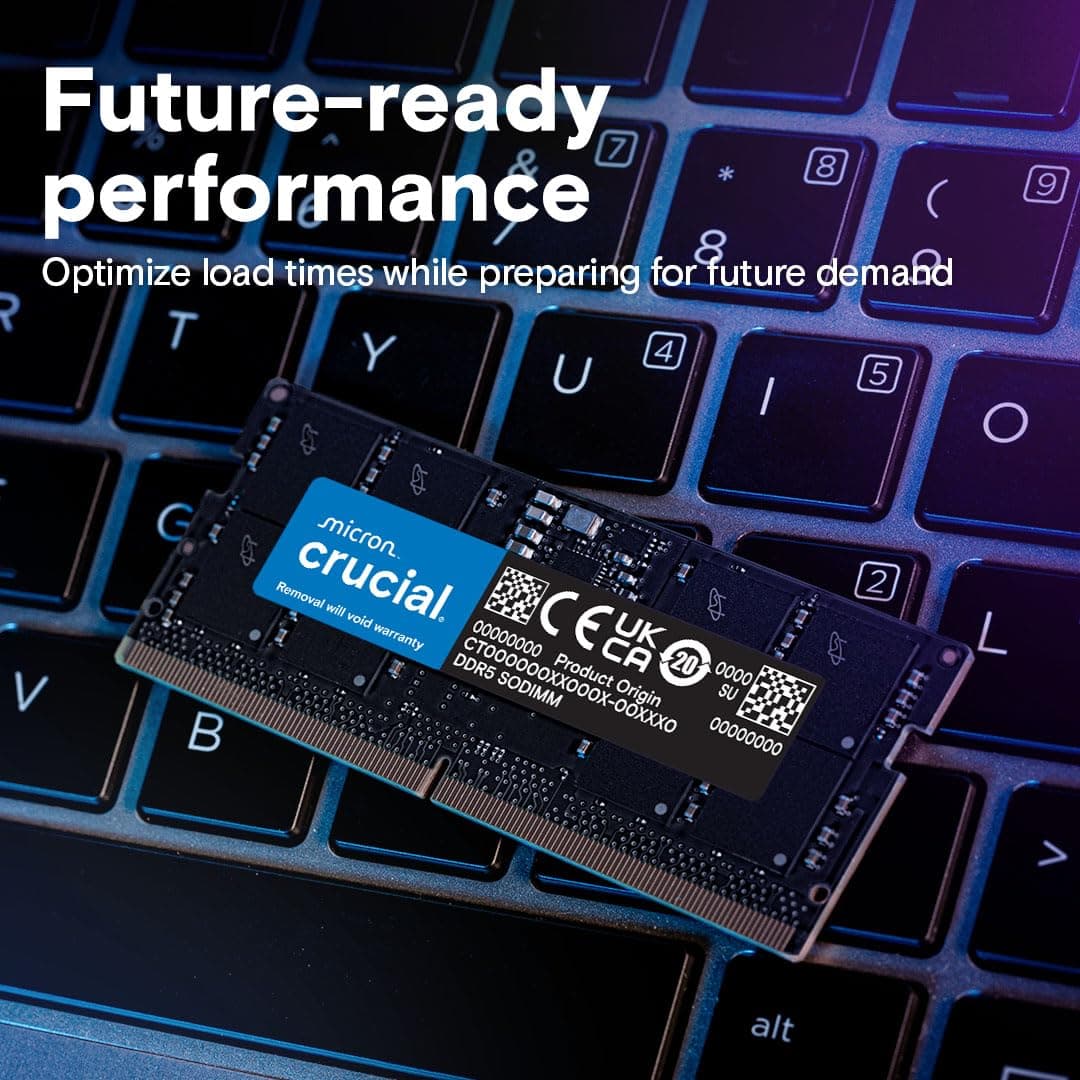 Crucial DDR5 RAM 32GB 5600MHz SODIMM, Laptop Computer Memory, Mini PC (or 5200MHz, 4800MHz) CL46 - CT32G56C46S5 — view 5