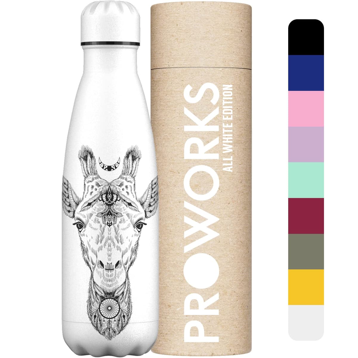 Proworks Performance Stainless Steel Sports Water Bottle | Double Insulated Vacuum Flask for 12 Hours Hot & 24 Hours Cold Drinks - Great for Home, Work, Gym & Travel - 1 Litre - BPA Free – Black — view 13