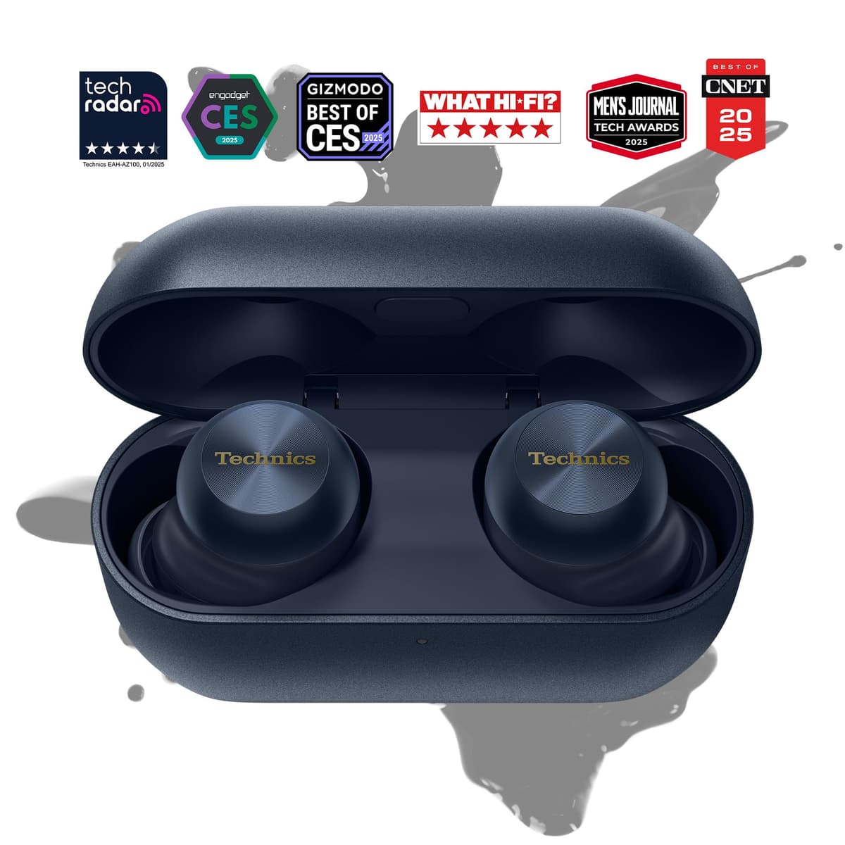 Technics Reference Class Hi-Fi Wireless Earbuds,Dolby Atmos with Head Tracking,Adaptive Noise Cancelling,3 Device Multipoint, 10-hr Battery,Wireless Charging,Improved Fit -EAH-AZ100-A (Blue) — view 3
