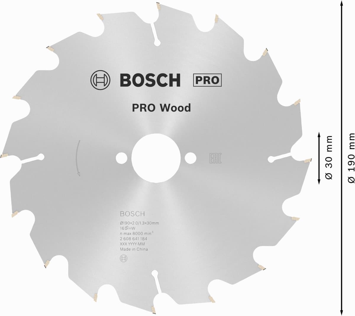 Bosch Professional 2 608 641 184 - Hoja de sierra circular Optiline Wood - 190 x 30 x 2,0 mm, 16 (pack de 1) — view 3