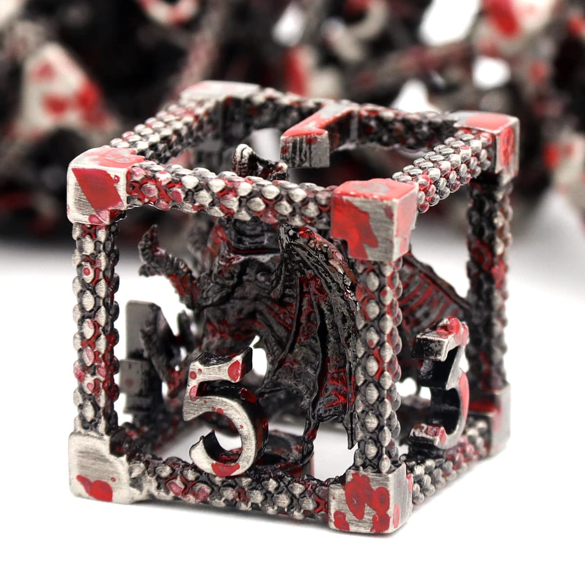 HNCCESG Juego de Dados de Metal D&D, Dungeons and Dragons Dice Juego de Dados de Metal Poliédricos Pulpo Huecos para Juegos de rol D y D para Juegos de Mesa (Cthulhu Número Verde) — view 16