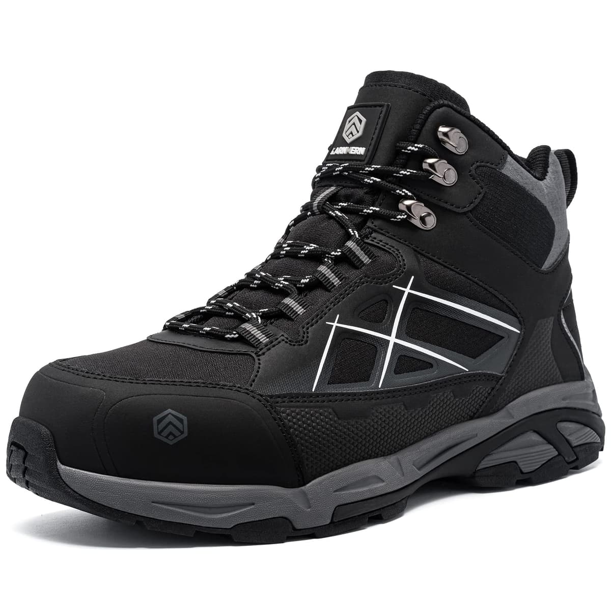 LARNMERN Zapatos de Seguridad Hombre Antiestático Punta de Acero SRC Antideslizante Transpirable Comodos Zapatillas Pies Anchos Cordones Trabajo — view 12