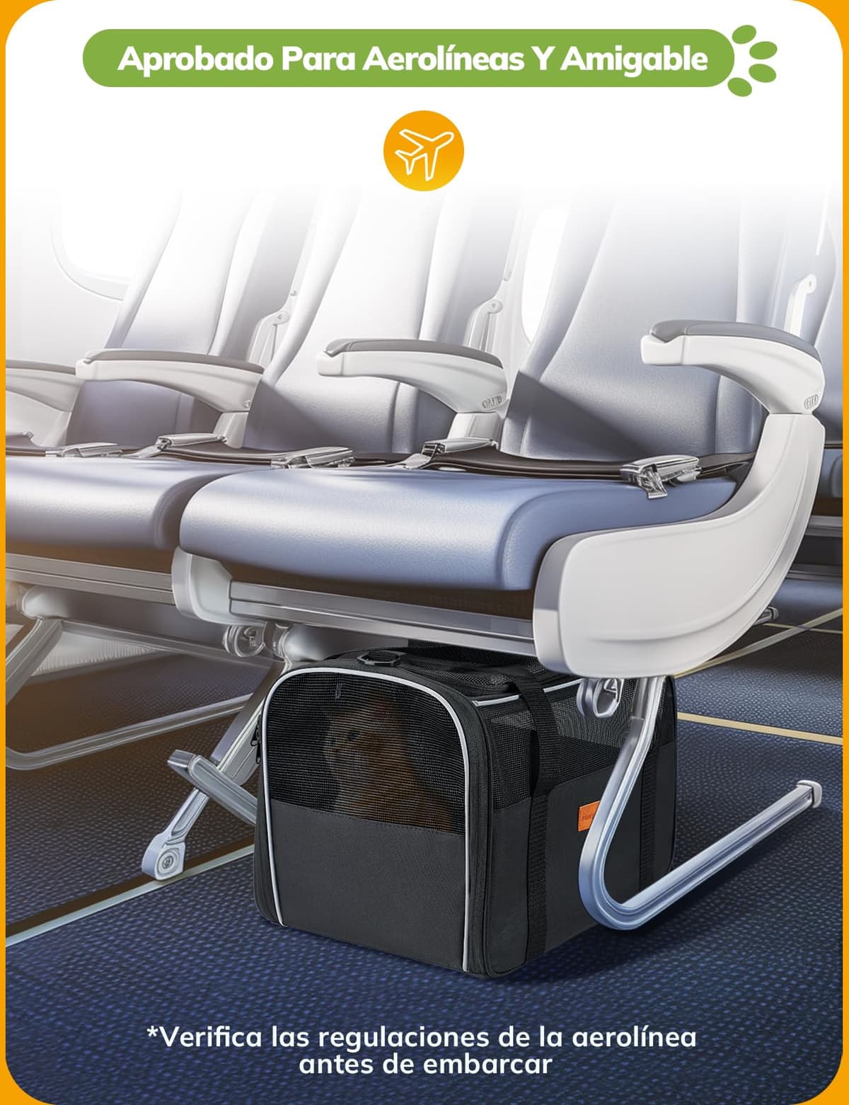 Morpilot Transportín Perro y Gato, Bolsa de Transporte Plegable y Transpirable con Correa de Hombro Ajustable, Ideal para Gatos y Mochila de Viaje para Perros Pequeños — view 4