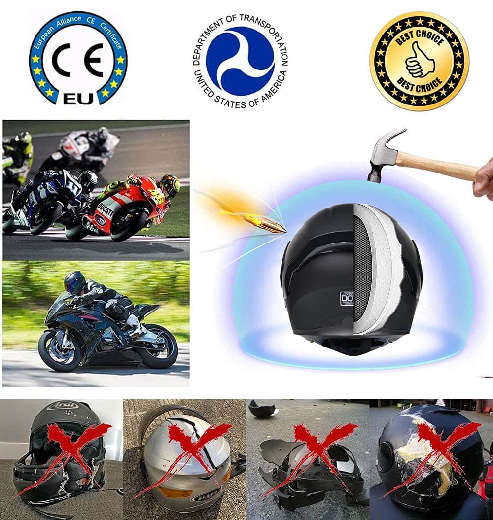 Modular Bluetooth Integrated Motorcycle Helmet, with Double Visor, Motorcycle Helmets, ECE Homologated, for Women and Men, Breathable and Comfortable — view 4