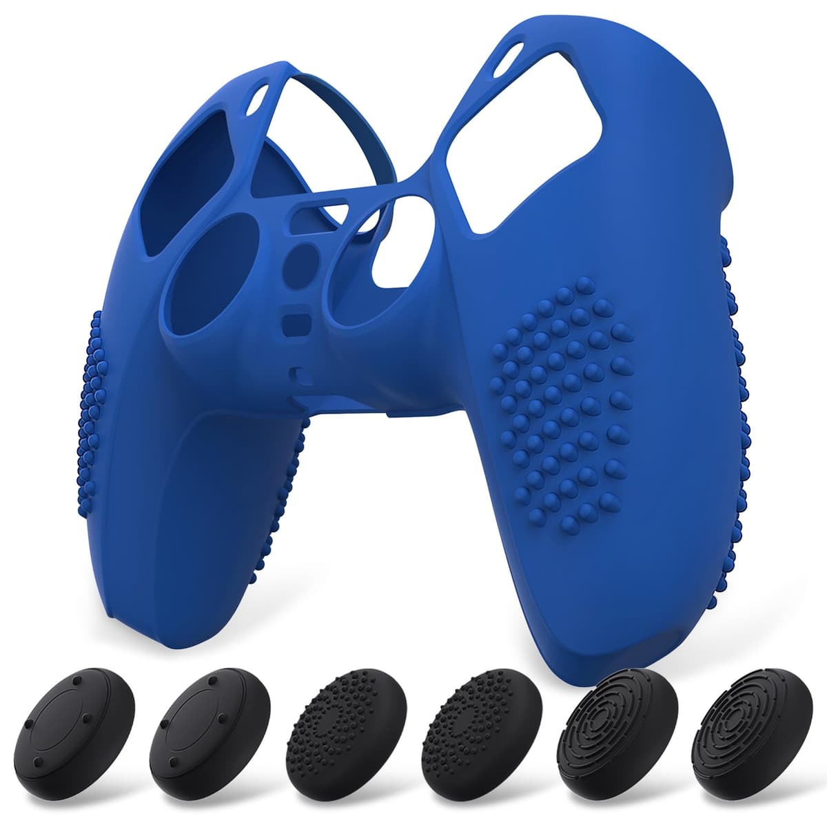 eXtremeRate PlayVital Funda de Silicona para ps5 Mando - Carcasa Protectora con 6 Tapas de Joysticks, Impermeable, Resistente y Antideslizante, Funda de Goma Suave, 3D Tachonado (Matcha Verde) — view 17